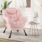 Costway Large Lazy Chair with Cozy Head Pillow Stylish Tufted Back & Seat Armrests Beige/Gray/Pink
